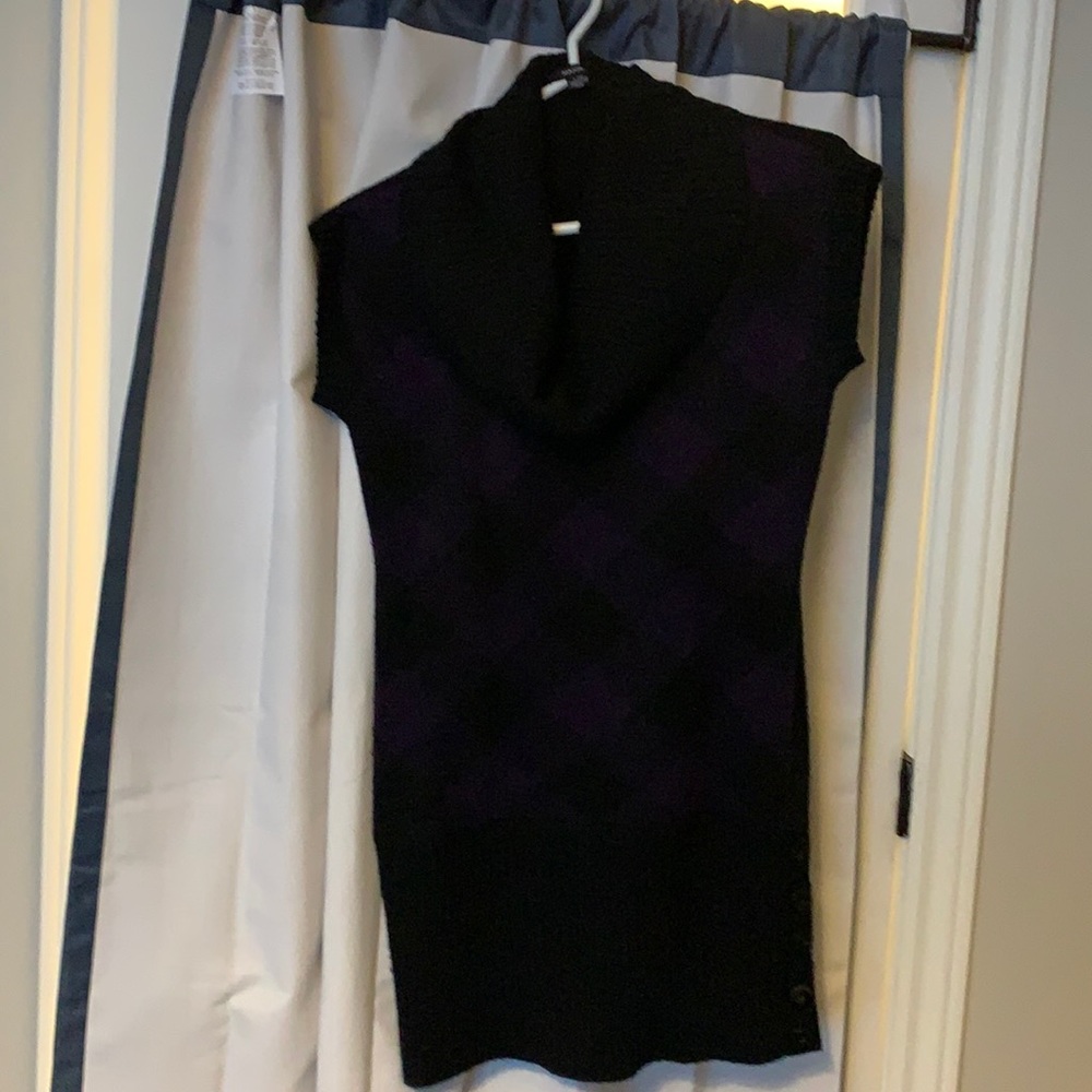 Black and purple sweater dress